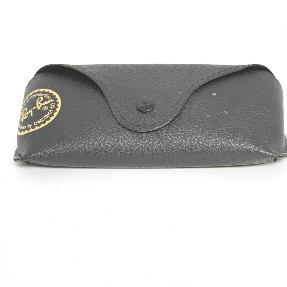 Ray Ban Sunglasses Case Black Leather Hard Shell Eyewear Storage Box